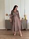 Атласна сукня на запах міді капучіно М672-07 фото 6